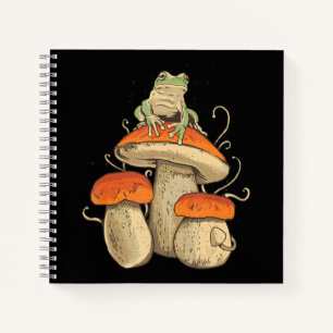 Vintage Frog With Mushrooms Cottagecore Notebook