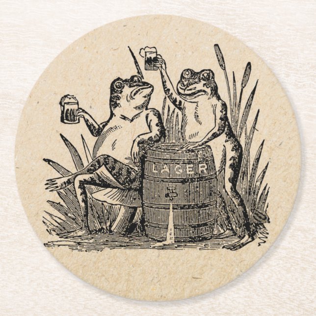 Vintage Frogs Beer Label Coaster (Front)