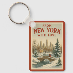 Vintage From New York With Love Key Ring