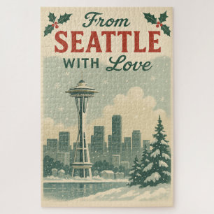 Vintage From Seattle With Love Jigsaw Puzzle