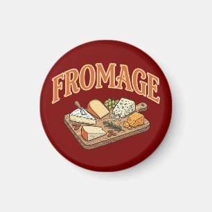 Vintage Fromage French Cheese Charcuterie Graphic Magnet