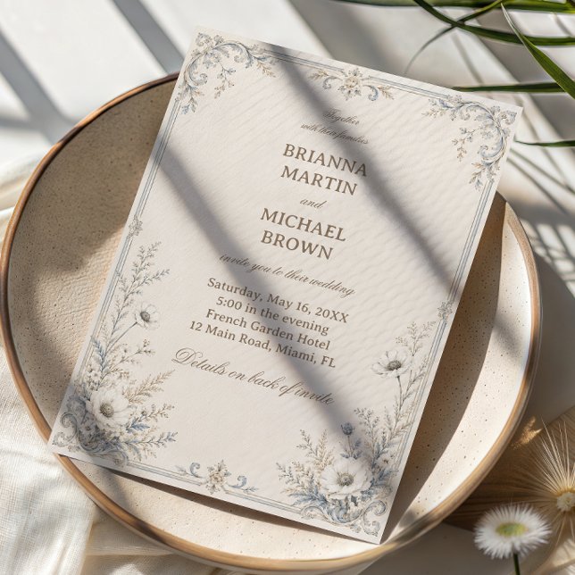 Vintage Frosted Botanical Ornamental Invitation (Creator Uploaded)