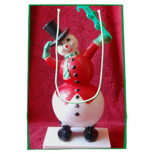 Vintage Frosty The Snowman - Merry Christmas Medium Gift Bag