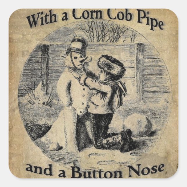 Vintage Frosty The Snowman Square Sticker (Front)
