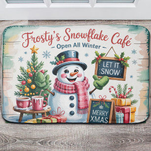 Vintage Frosty's Snowflake Cafe Bath Mat