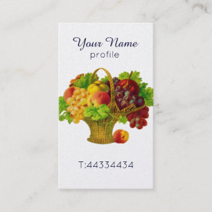 Vintage fruit basket business card