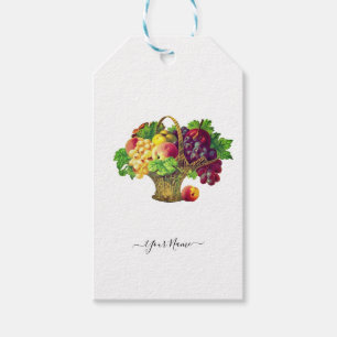 Vintage Fruit Basket - personalised Gift Tags