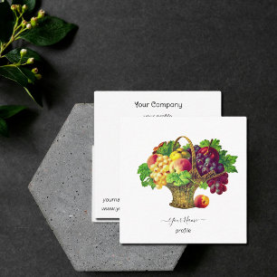Vintage Fruit Basket - personalised Square Business Card