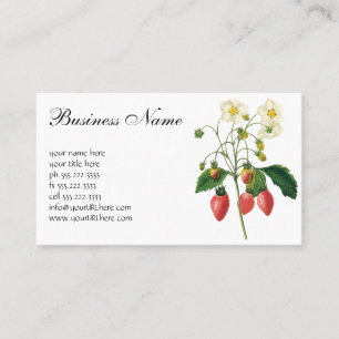 Vintage Fruit Berries Food Strawberries by Redoute Business Card