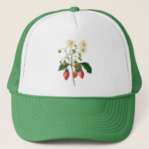 Vintage Fruit Berries Food Strawberries by Redoute Trucker Hat