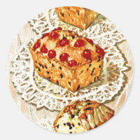 Vintage fruit cake illustration