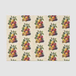Vintage Fruit Cluster Pattern Seamless Cottagecore Tissue Paper