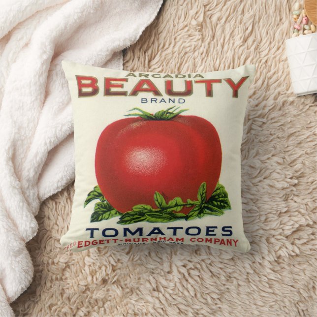 Vintage Fruit Crate Label, Arcadia Beauty Tomatoes Cushion (Blanket)