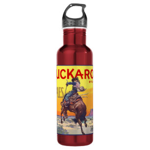 Vintage Fruit Crate Label Art, Buckaroo Apples 710 Ml Water Bottle
