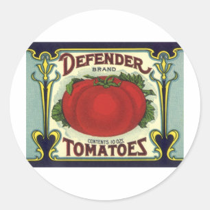 Vintage Fruit Crate Label Art, Defender Tomatoes