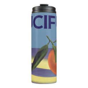 Vintage Fruit Crate Label Art, Juciful Oranges Thermal Tumbler