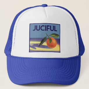 Vintage Fruit Crate Label Art, Juciful Oranges Trucker Hat