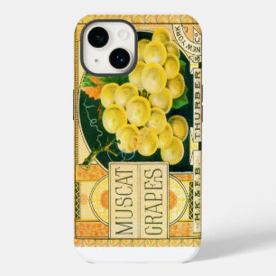 Vintage Fruit Crate Label Art, Muscat Grapes iPhone 14 Case