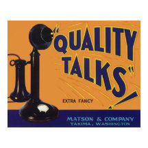Vintage Fruit Crate Label Art, Old Fashioned Phone