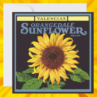Vintage Fruit Crate Label Art Orangedale Sunflower