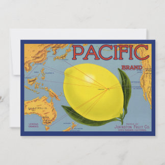 Vintage Fruit Crate Label Art Pacific Lemon Citrus