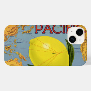 Vintage Fruit Crate Label Art Pacific Lemon Citrus Case-Mate iPhone 14 Case