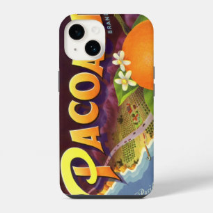 Vintage Fruit Crate Label Art, Pacoast Oranges iPhone 14 Case