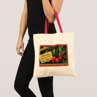 Vintage Fruit Crate Label Art, Thurber Cherries Tote Bag