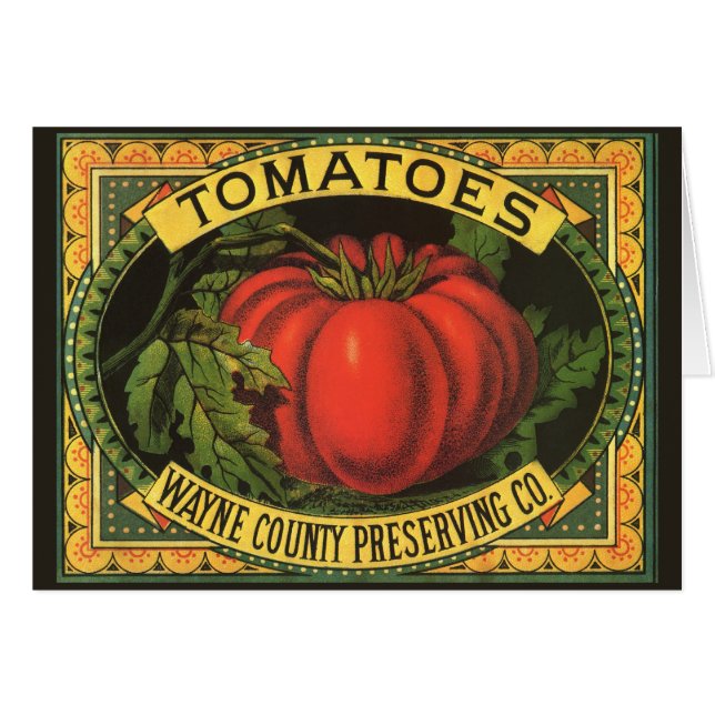 Vintage Fruit Crate Label Art, Wayne Co Tomatoes (Front Horizontal)