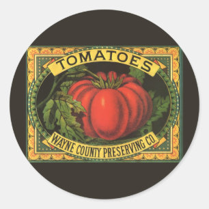 Vintage Fruit Crate Label Art, Wayne Co Tomatoes