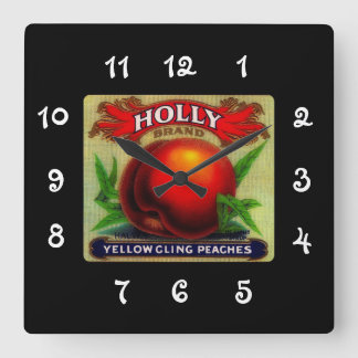 Vintage Fruit Crate Label  Holly - wall clock