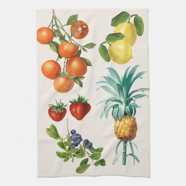 Vintage Fruit Illustrations Tea Towel (Vertical)