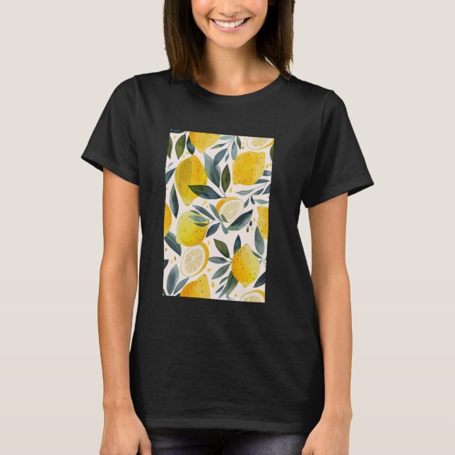Vintage Fruit Pattern Art Lemon  2 T-Shirt (Front)