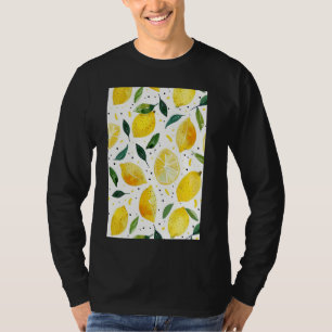 Vintage Fruit Pattern Art Lemon Watercolor 2 T-Shirt