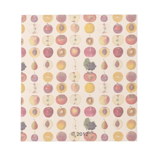Vintage Fruit Pattern Notepad (Front)
