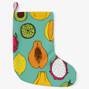 Vintage Fruit Seamless Illustration Small Christmas Stocking