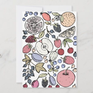 Vintage fruit themed, vintage invitation