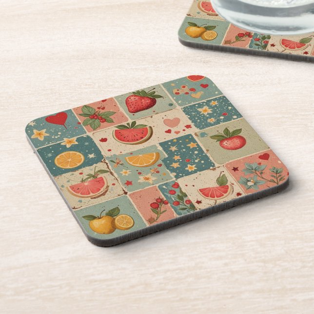 Vintage fruits  coaster (Left Side)