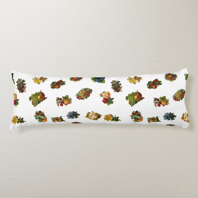 Vintage Fruits & Flowers Body Cushion (Front)