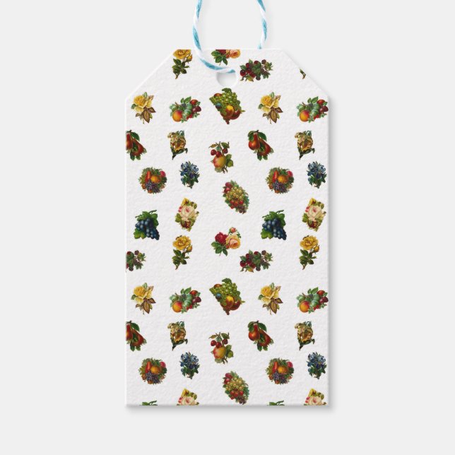 Vintage Fruits & Flowers Gift Tags (Front)