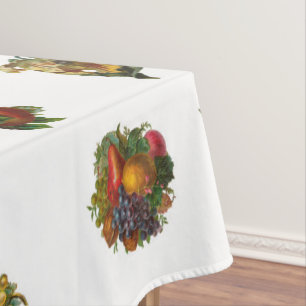 Vintage Fruits & Flowers Tablecloth