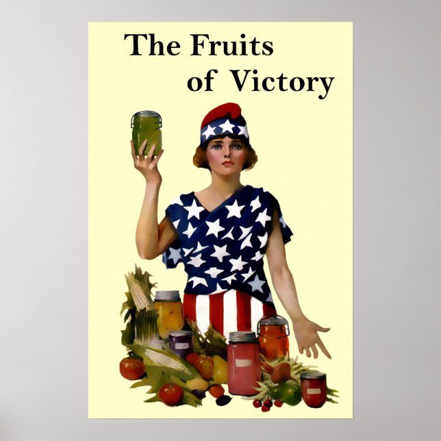 Vintage Fruits of Victory Poster Print (Front)