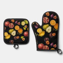 Vintage Fruits Oven Mitt & Potholder