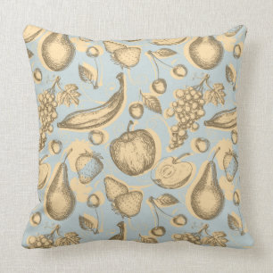 Vintage fruits pattern cushion