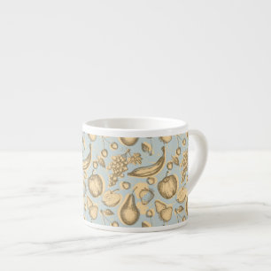 Vintage fruits pattern espresso cup