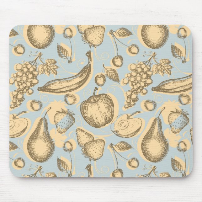 Vintage fruits pattern mouse pad (Front)