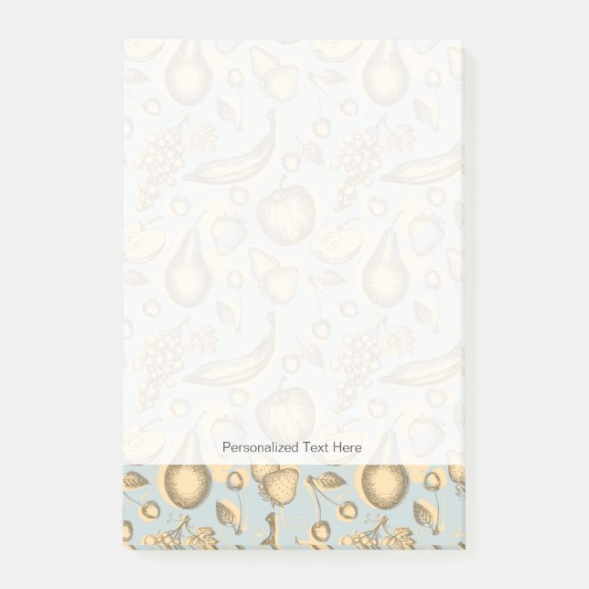 Vintage fruits pattern post-it notes (Front)
