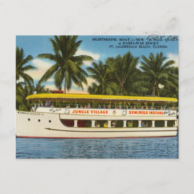Vintage Ft. Lauderdale Beach, Florida Postcard (Front)