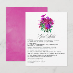 Vintage Fuchsia and Purple Wedding Guest Details Enclosure Card