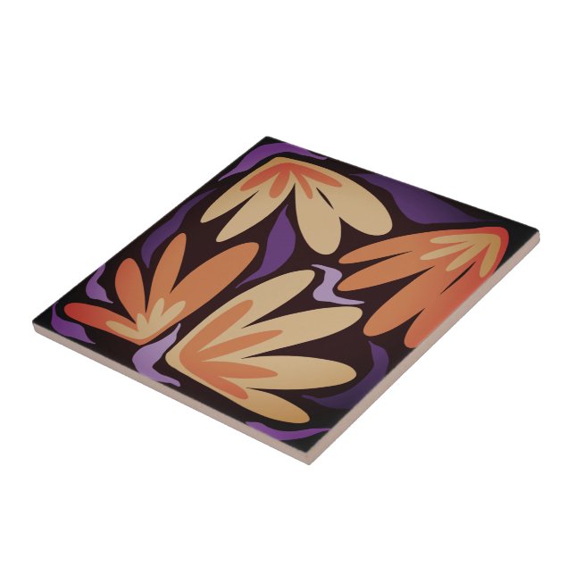Vintage Fun boho Floral Ceramic Tile (Side)